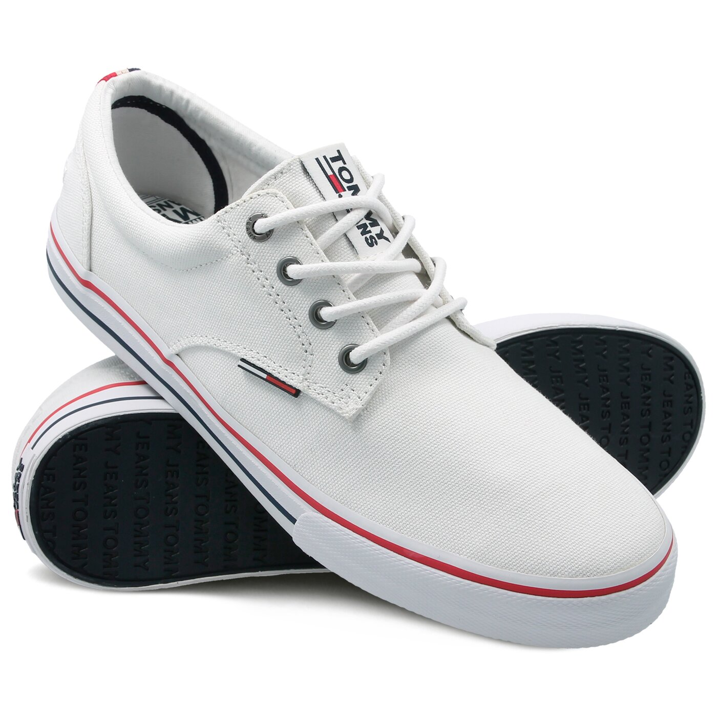 Męskie trampki TOMMY HILFIGER TOMMY JEANS TEXTILE SNEAKER em0em00001100 kolor biały