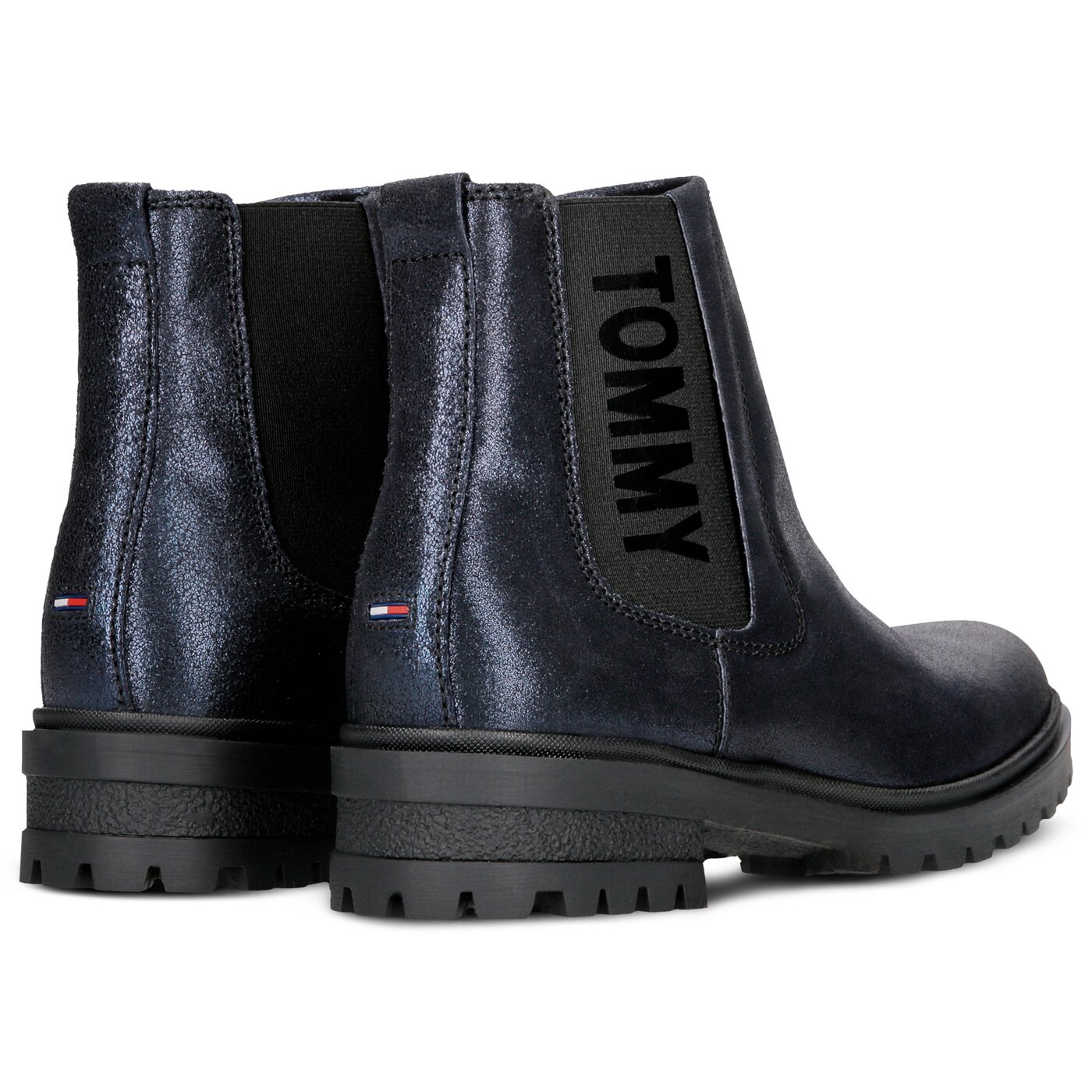 tommy hilfiger metallic cleated chelsea boot