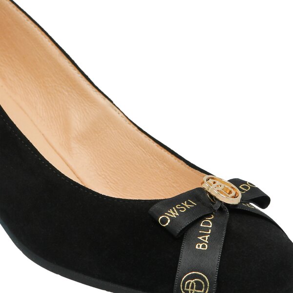Damskie baleriny (buty) BALDOWSKI BALERINY Z KOKARDĄ w00322/klin/002 kolor czarny