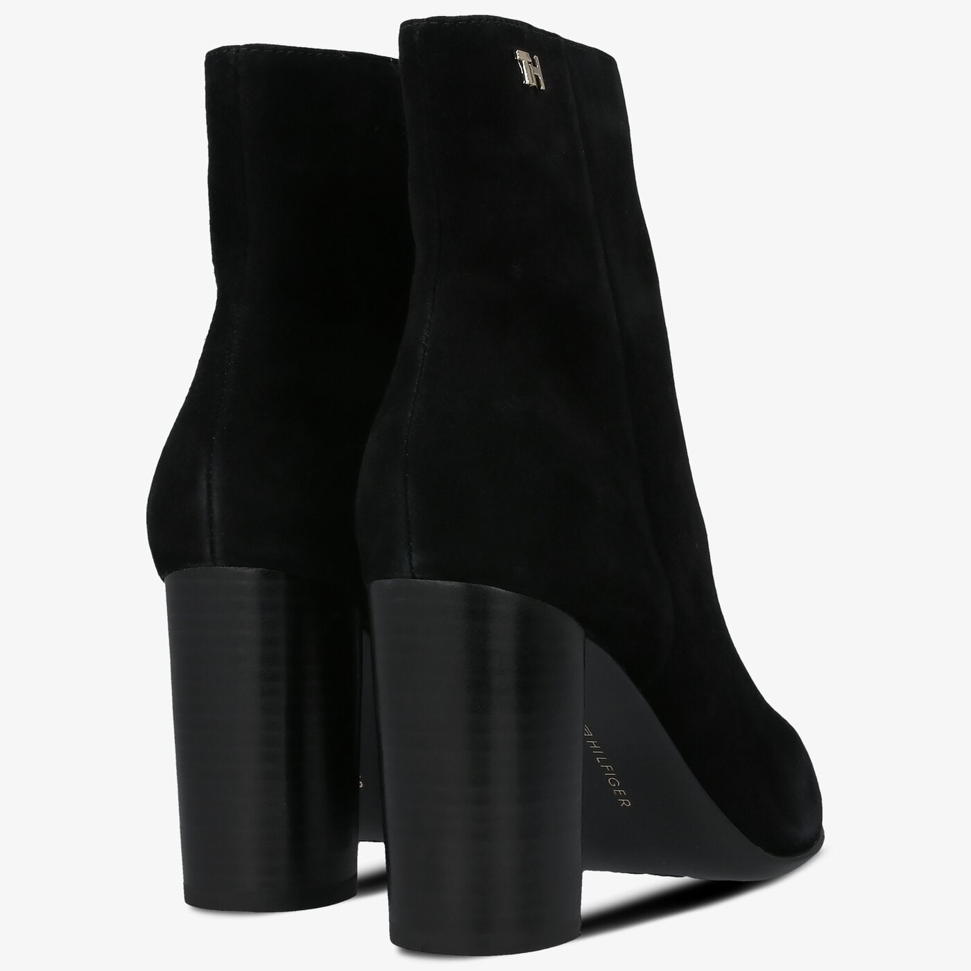 Damskie botki / sztyblety TOMMY HILFIGER LIZANNE 1B ESSENTIAL SUEDE HIGH HEEL BOOT fw0fw05177bds kolor czarny