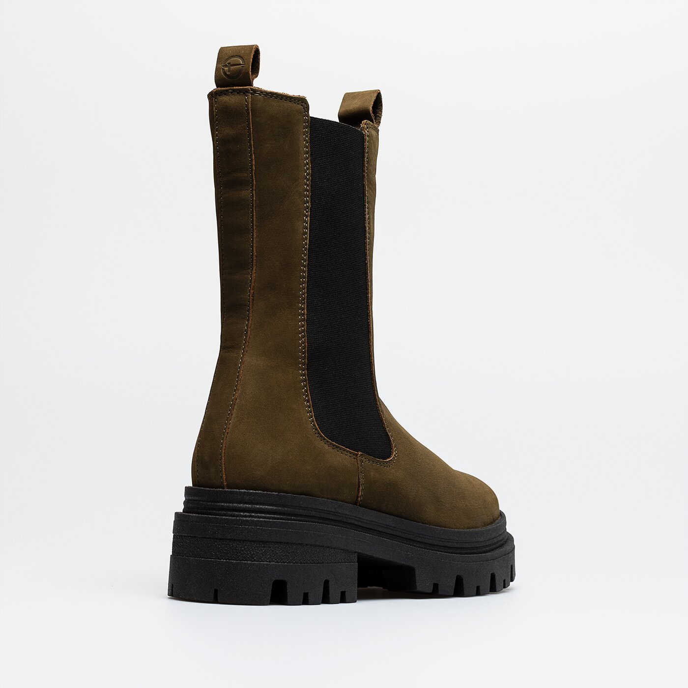 Damskie botki / sztyblety TAMARIS CHELSEA MID 45 OLIVE 1-1-25498-29-722 kolor khaki