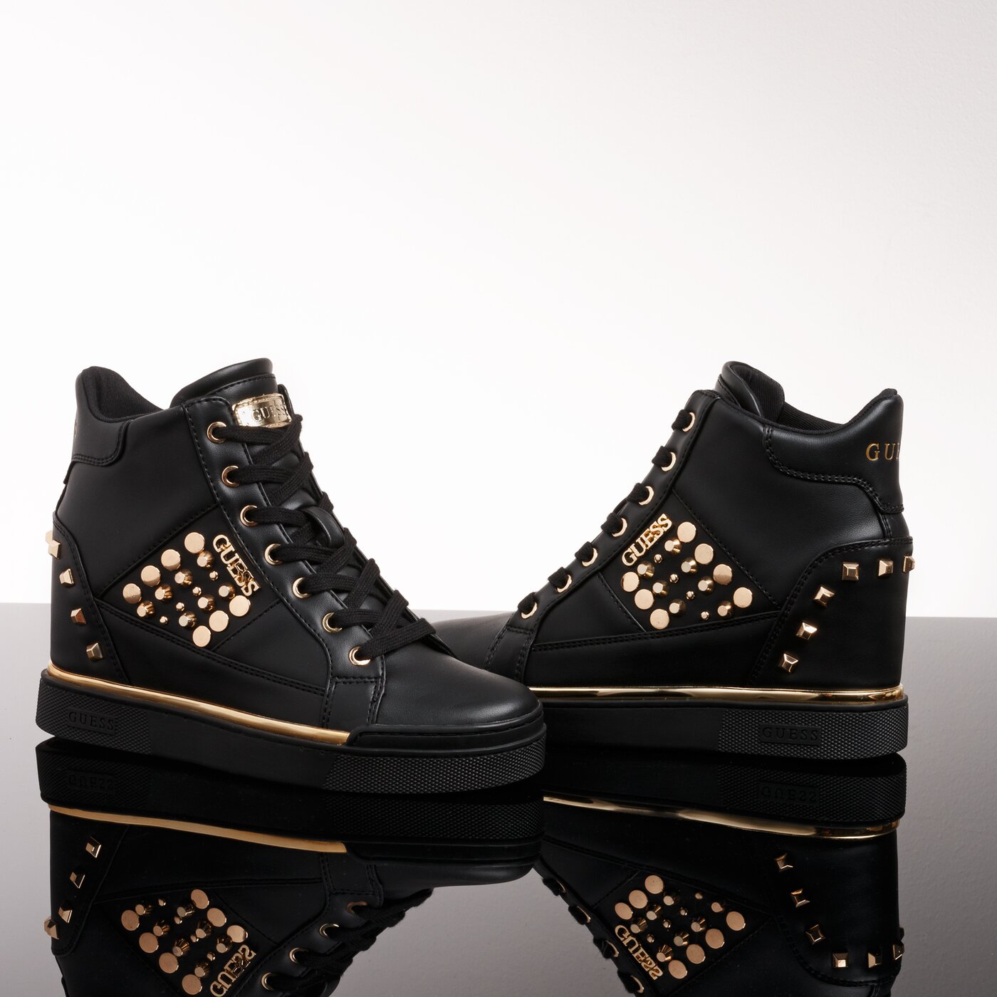 Damskie sneakersy (buty) GUESS FABIA fl7flxele12black kolor czarny