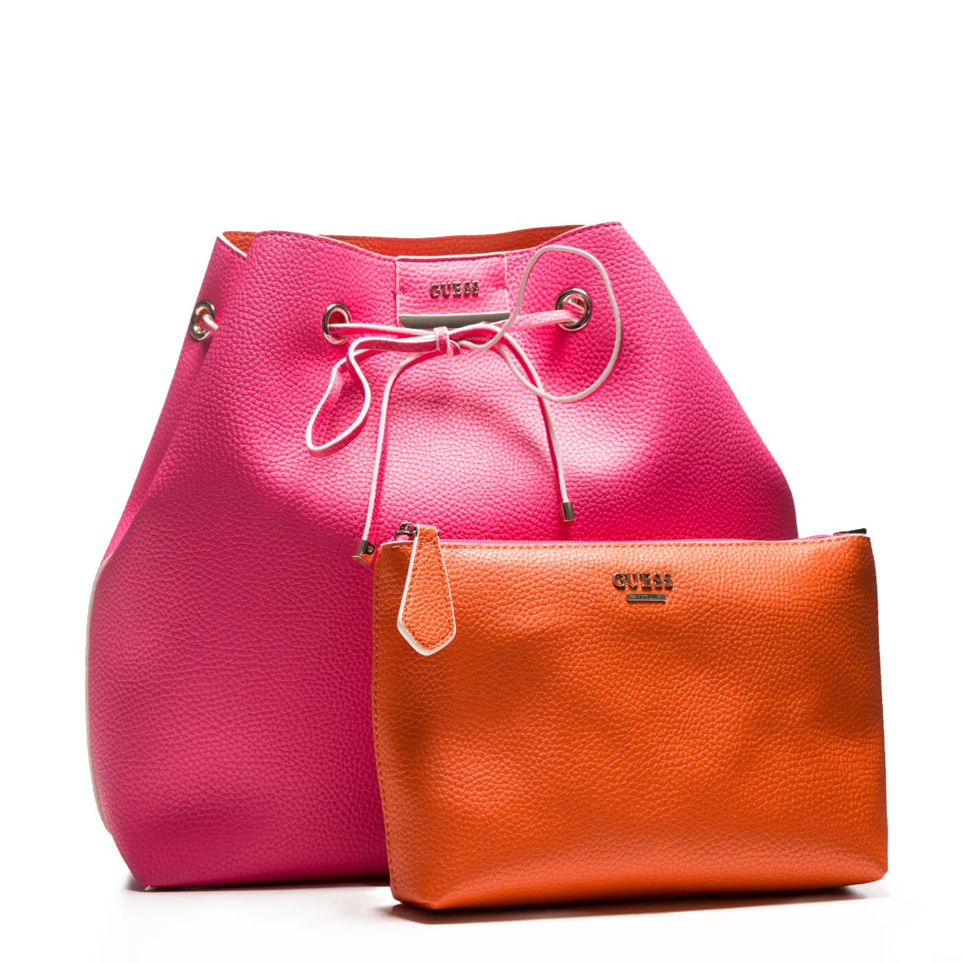 Damska torebka GUESS TOREBKA DWUSTRONNA BOBBI 3W1 PINK ORANGE. hwvg6422290pko kolor pomarańczowy