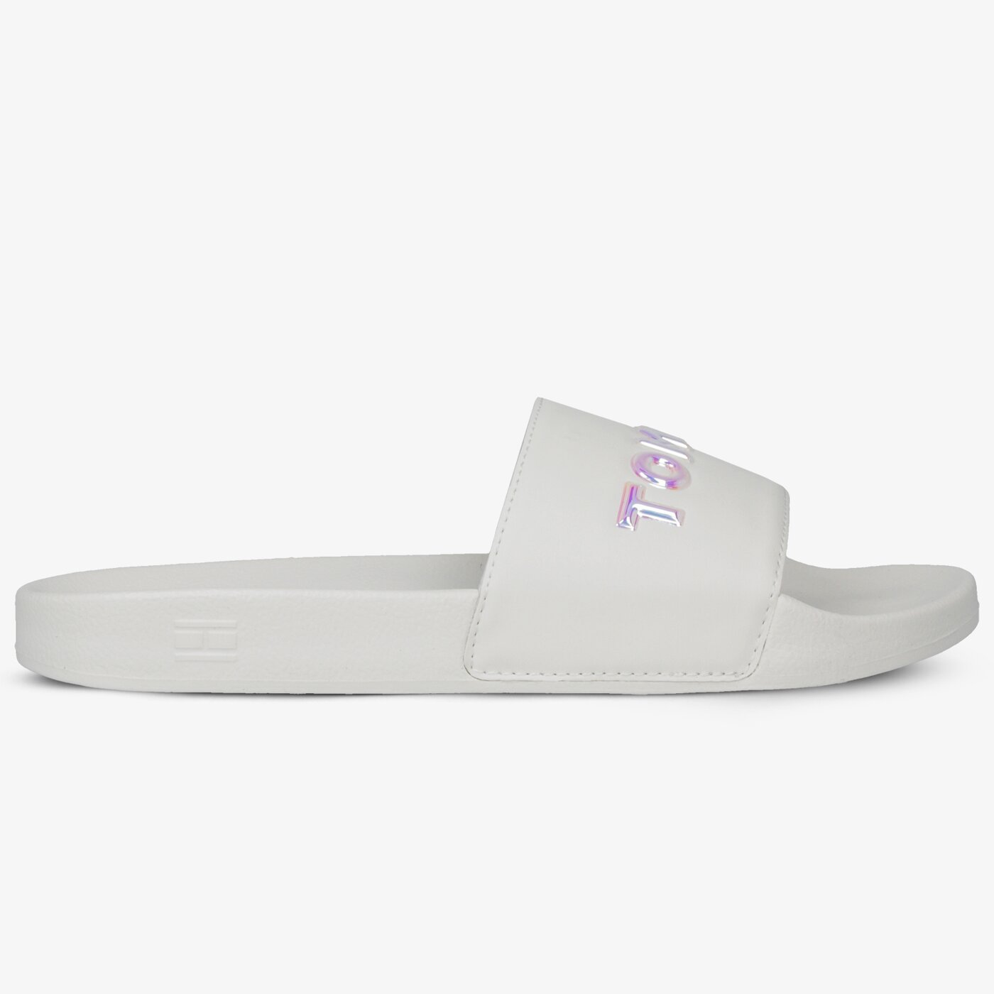 Damskie klapki TOMMY HILFIGER IRIDESCENT DETAIL POOL SLIDE fw0fw04237121 kolor biały