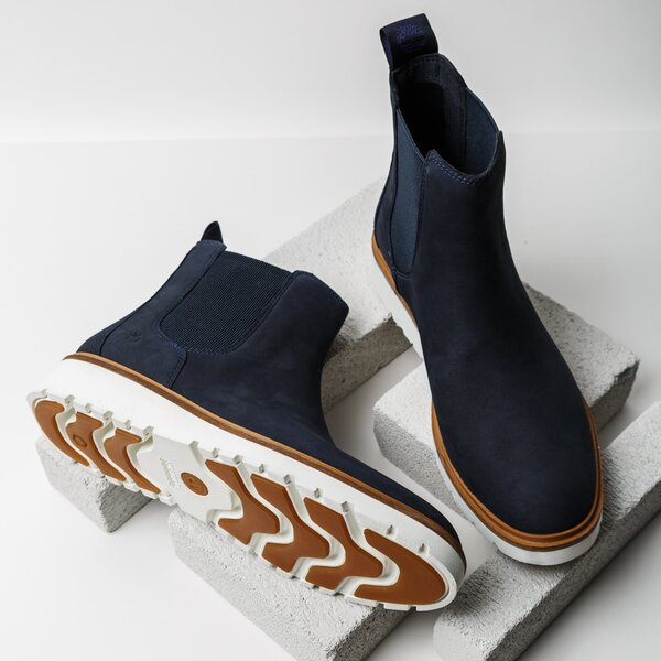 Damskie botki / sztyblety TIMBERLAND ELLIS STREET PERF CHELSEA a1pf1 kolor granatowy