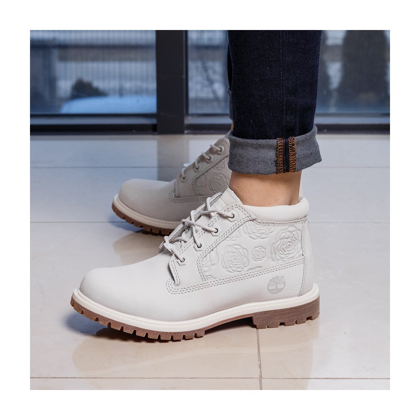 Damskie trapery TIMBERLAND NELLIE CHUKKA DOUBLE a1ktu kolor biały