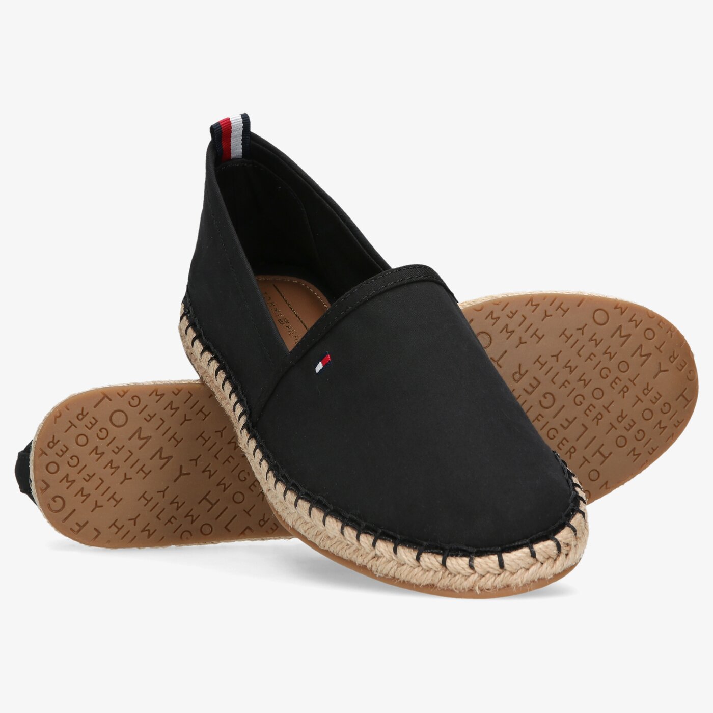 Damskie espadryle TOMMY HILFIGER BASIC TOMMY FLAT ESPADRILLE fw0fw06497bds kolor czarny