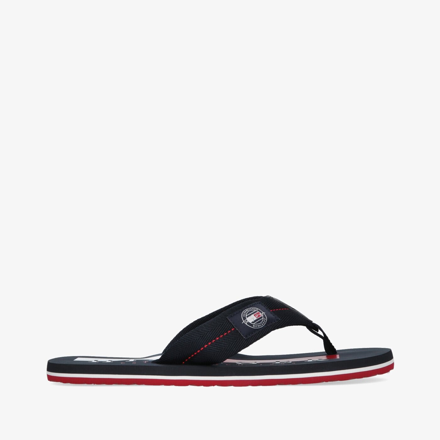 Męskie klapki TOMMY HILFIGER HILFIGER BADGE BEACH SANDAL fm0fm03981dw5 kolor granatowy