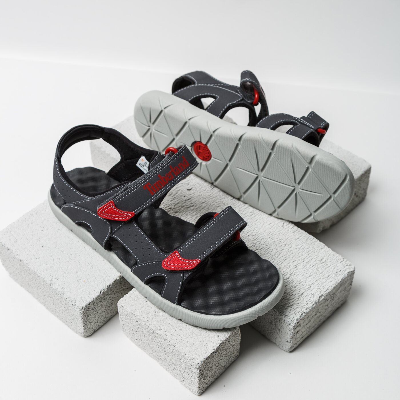 Dziecięce sandały / klapki TIMBERLAND PERKINS ROW 2-STRAP tb0a1qexc641 kolor szary