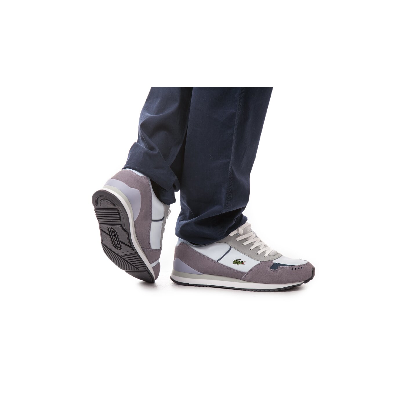 Męskie sneakersy (buty) LACOSTE TRAJET MR  729lem2005435 kolor niebieski