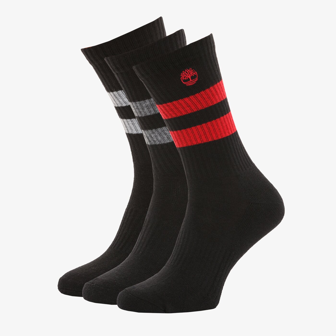 Męskie skarpetki TIMBERLAND SKARPETY 3PP RIBBED STRIPED CREW tb0a1eyq0011 kolor czarny