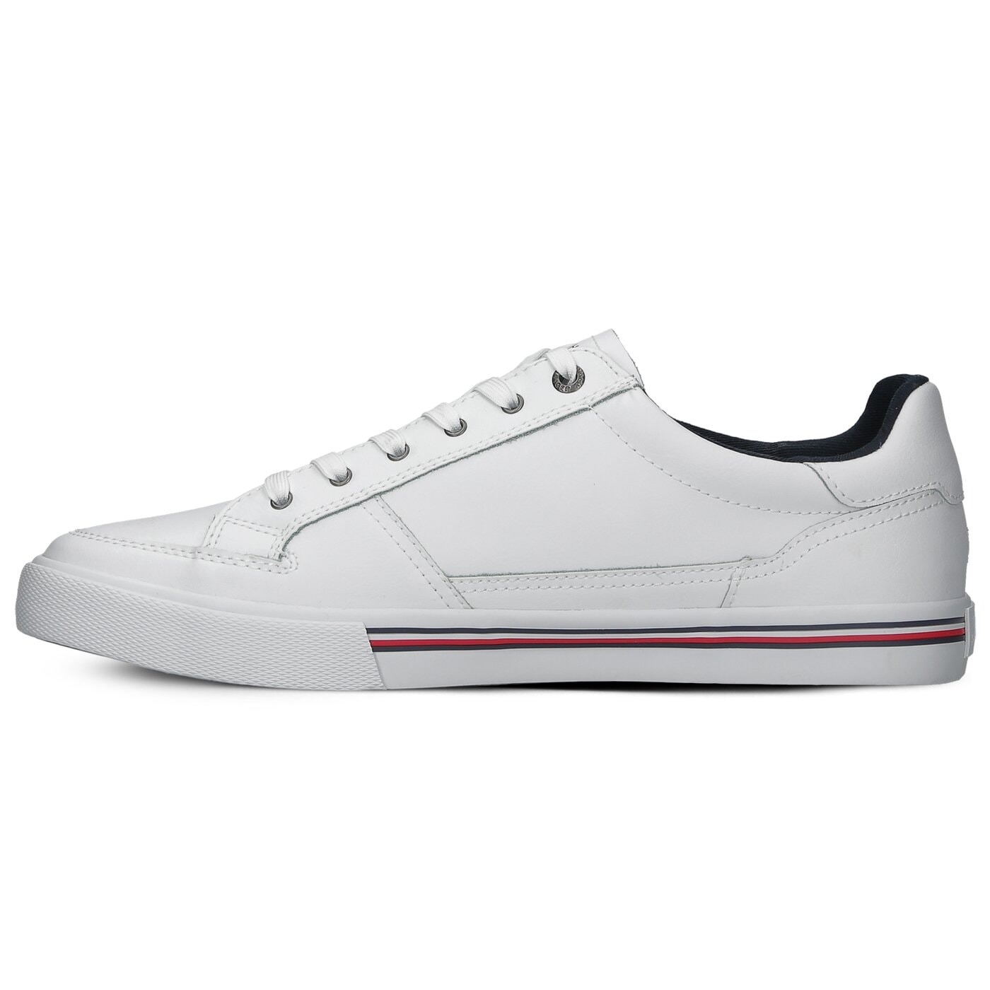 Męskie trampki TOMMY HILFIGER CORE CORPORATE LEATHER SNEAKER fm0fm03393ybr kolor biały