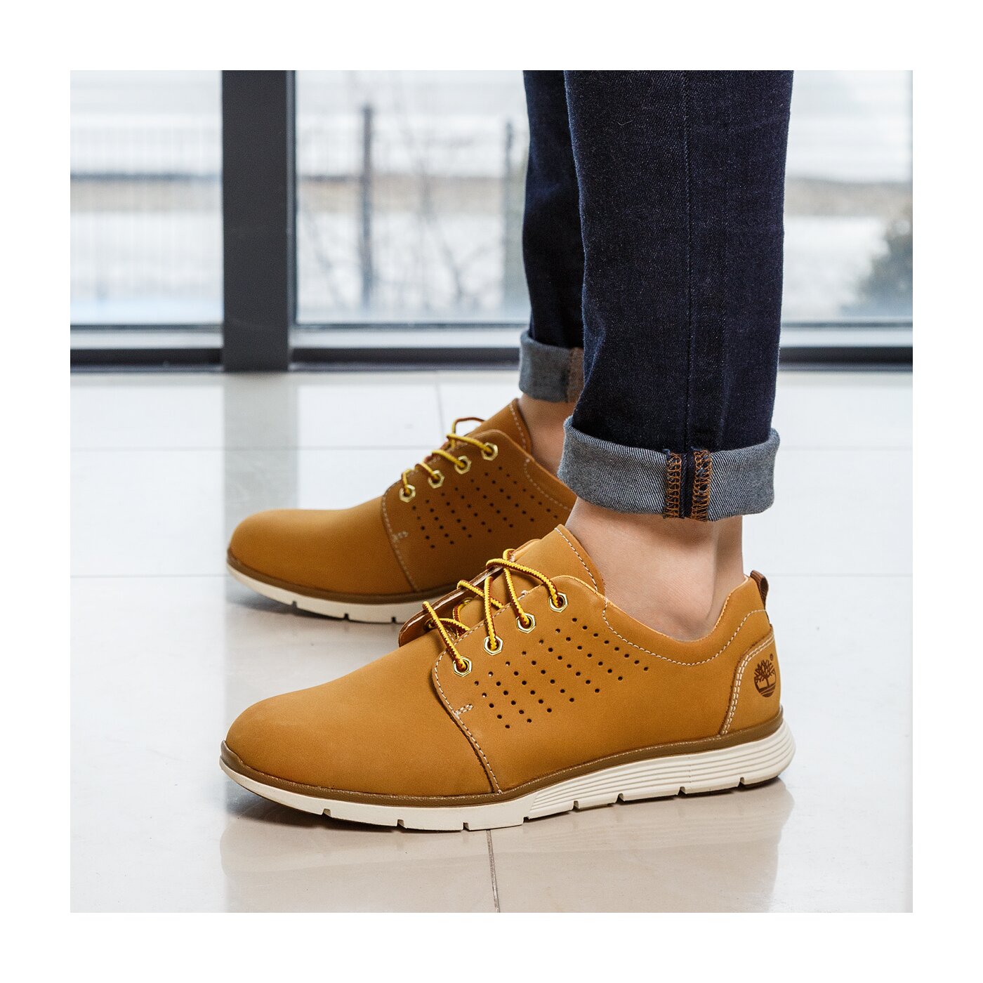 Damskie sneakersy (buty) TIMBERLAND KILLINGTON LEATHER OX a1fq2 kolor żółty