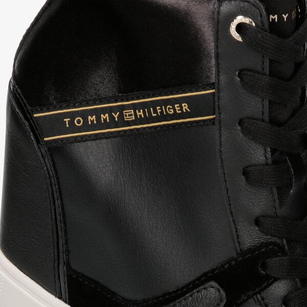 Damskie trampki TOMMY HILFIGER DRESSY SNEAKER WEDGE fw0fw04153990 kolor czarny