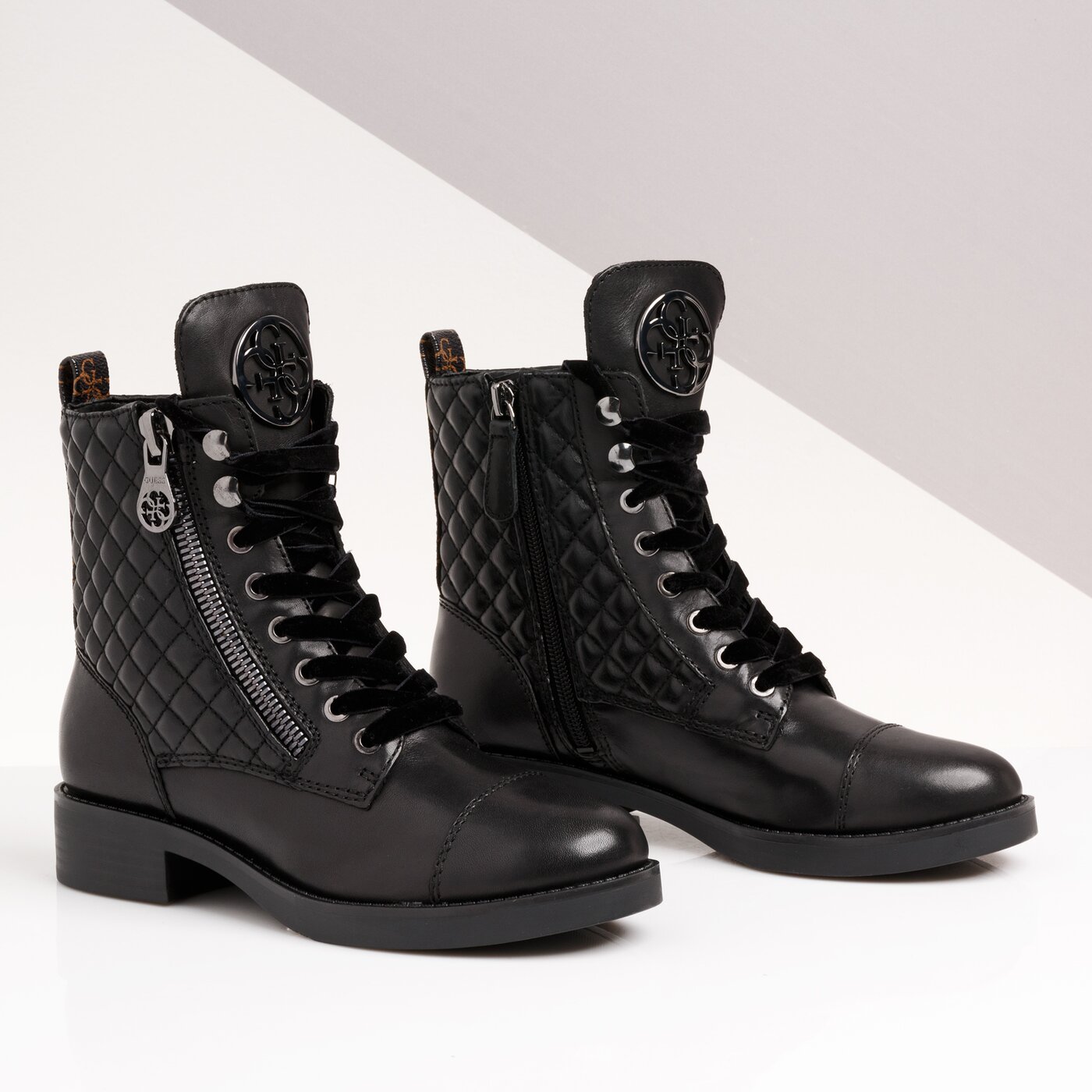 Damskie botki / sztyblety GUESS BEGONIA fl8begfal10black kolor czarny