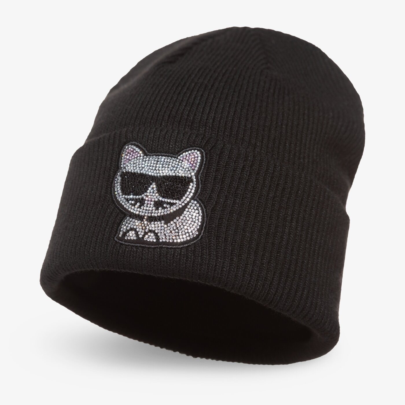 Damska czapka zimowa KARL LAGERFELD CZAPKA KIKONIK CHOUP RHINS BEANIE 216w3401999black kolor czarny