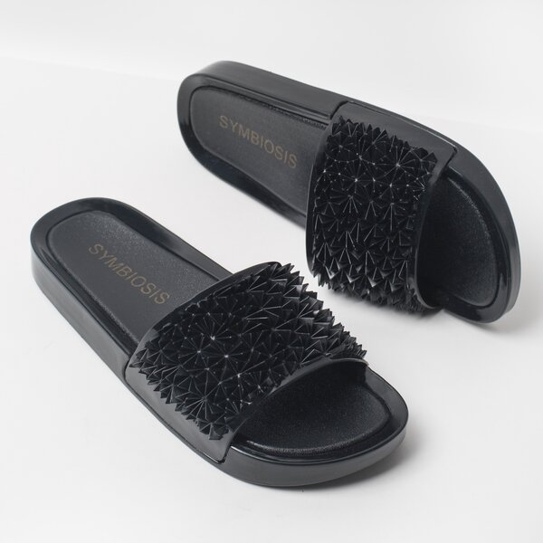 Damskie klapki SYMBIOSIS NAOMI SLIDES  syws118004 kolor czarny