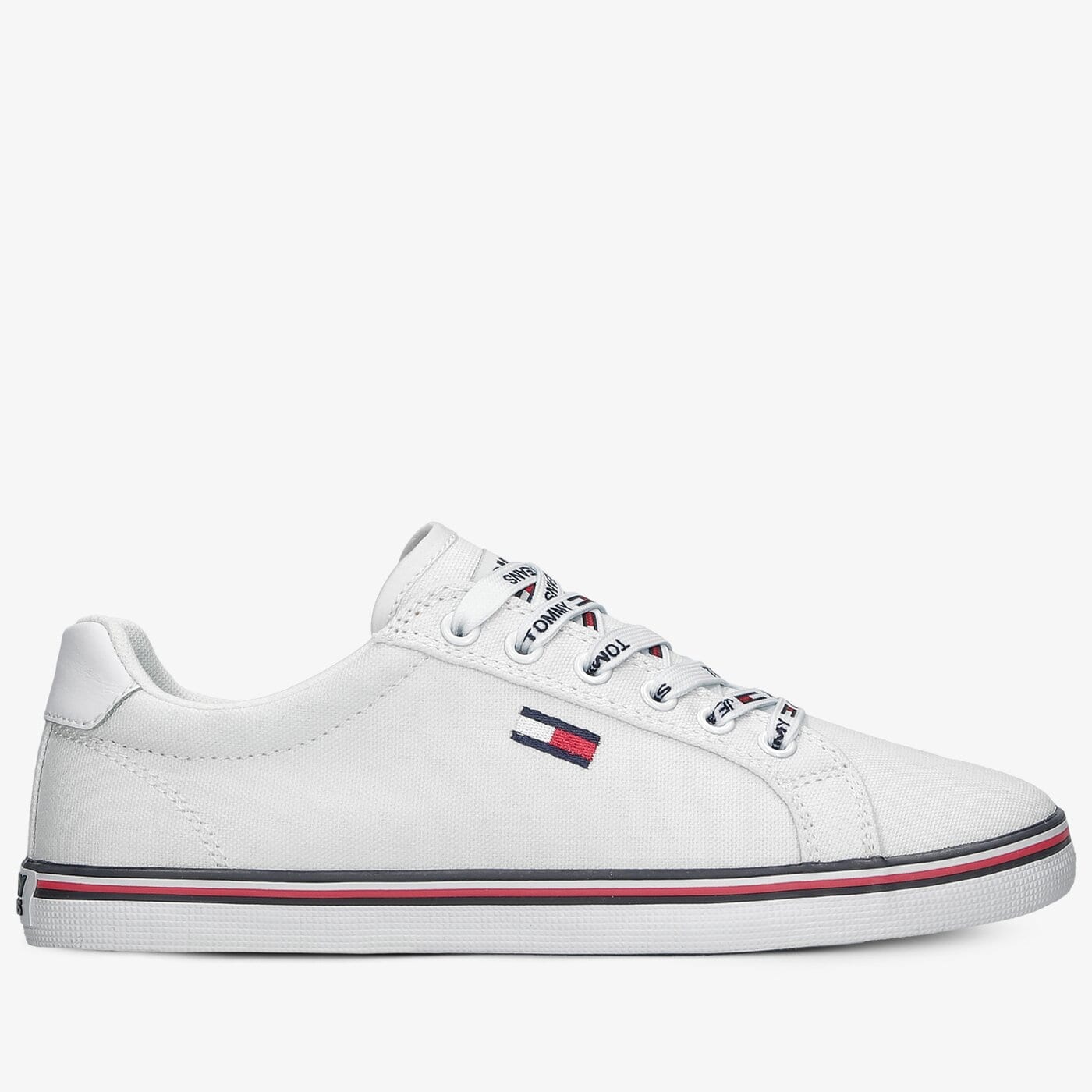Damskie trampki TOMMY HILFIGER ESSENTIAL LACE UP SNEAKER en0en00786ybs kolor biały