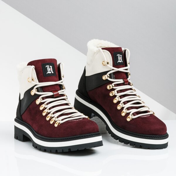 Męskie buty outdoor (trekkingowe) TOMMY HILFIGER LH EXPEDITION TRAIL BOOT fm0fm02526gbh kolor bordowy