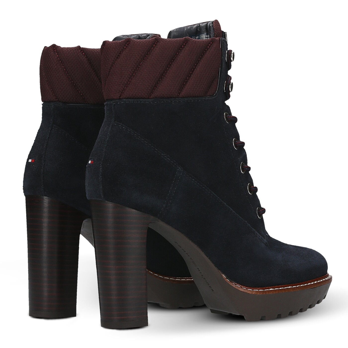 Damskie botki / sztyblety TOMMY HILFIGER I1285LEEN 13C1 fw56821516403 kolor granatowy