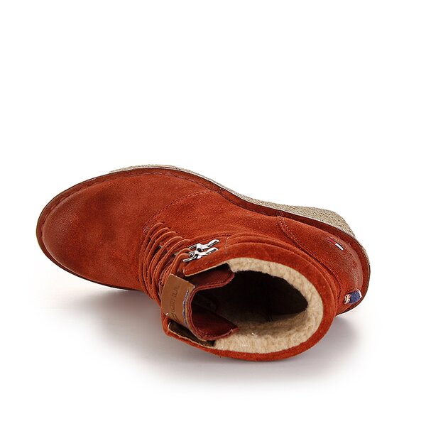 Damskie buty za kostkę TOMMY HILFIGER GILL 3  en56814864263 kolor czerwony