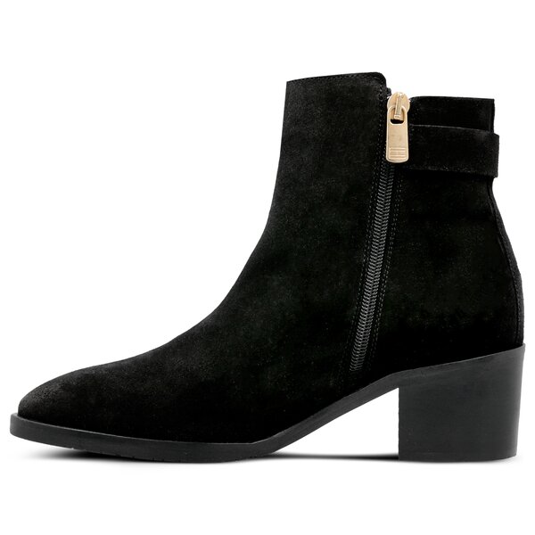 Damskie botki / sztyblety TOMMY HILFIGER TH BUCKLE MID HEEL BOOT SUEDE fw0fw03629990 kolor czarny