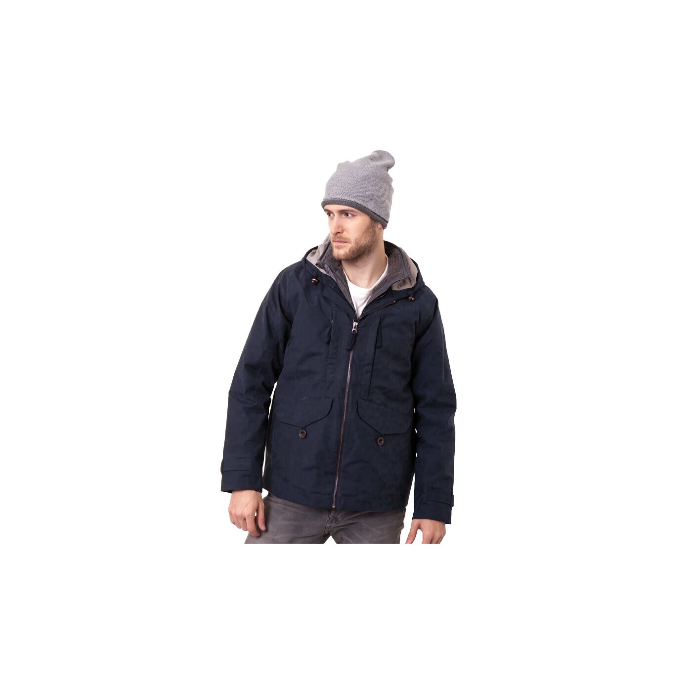 Męska czapka zimowa TIMBERLAND CZAPKA ACRYLIC SLOUCHY BEANIE j1784052 kolor szary