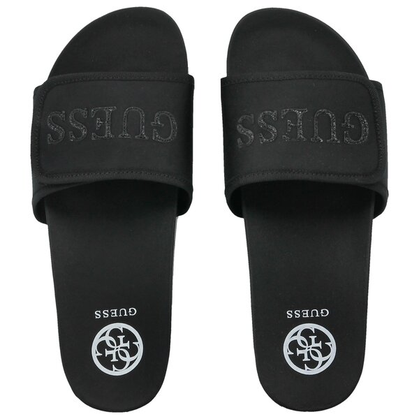 Damskie klapki GUESS HALLIE 2 SLIDE FABRIC flhi22fab19black kolor czarny