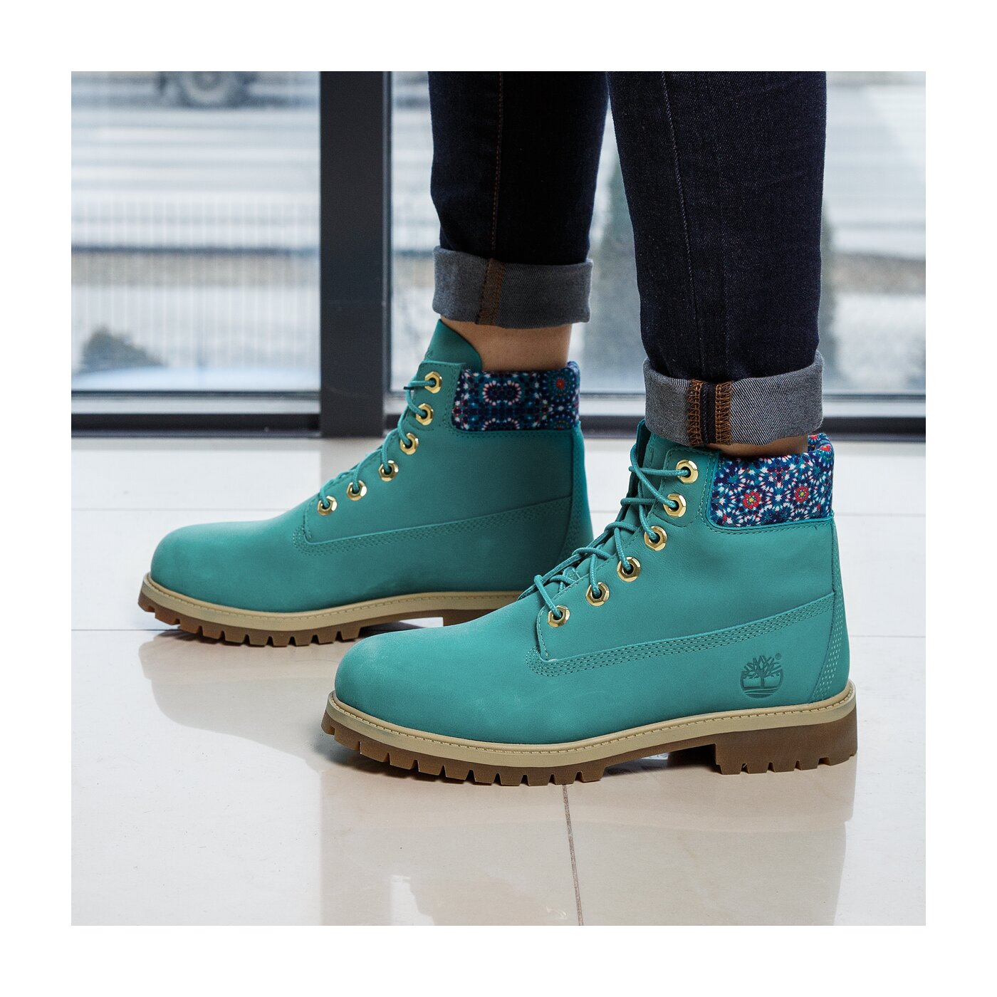 Dziecięce trapery TIMBERLAND PREMIUM 6 INCH WP BOOT  a1ko8 kolor zielony