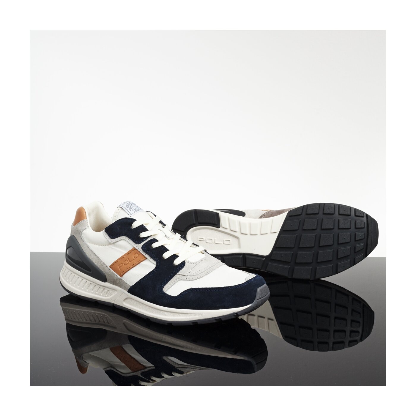 Męskie sneakersy (buty) POLO RL TRAIN100 CLS SNEAKERS ATHLETIC SHOE NEW GRAPHITE NYL 809710298004 kolor biały