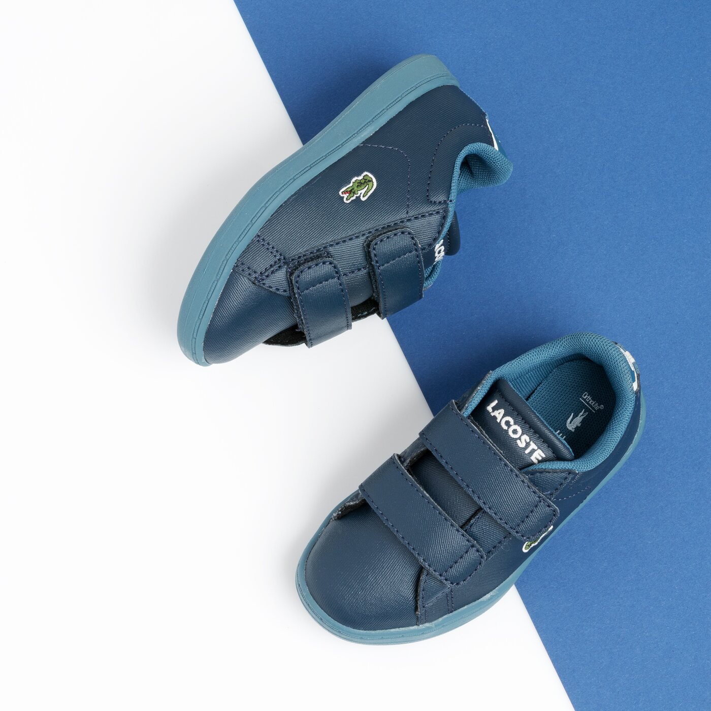 Dziecięce sneakersy (buty) LACOSTE CARNABY EVO STRAP 1191SUI 737sui0005nv1 kolor granatowy