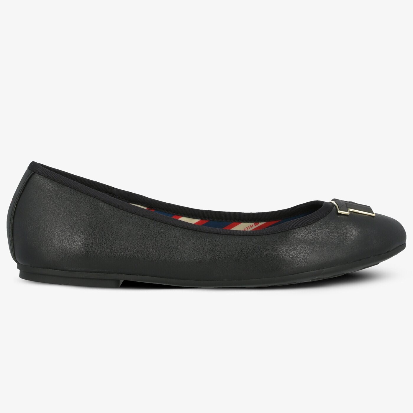 Damskie baleriny (buty) TOMMY HILFIGER ESSENTIAL LEATHER BALLERINA fw0fw04316990 kolor czarny