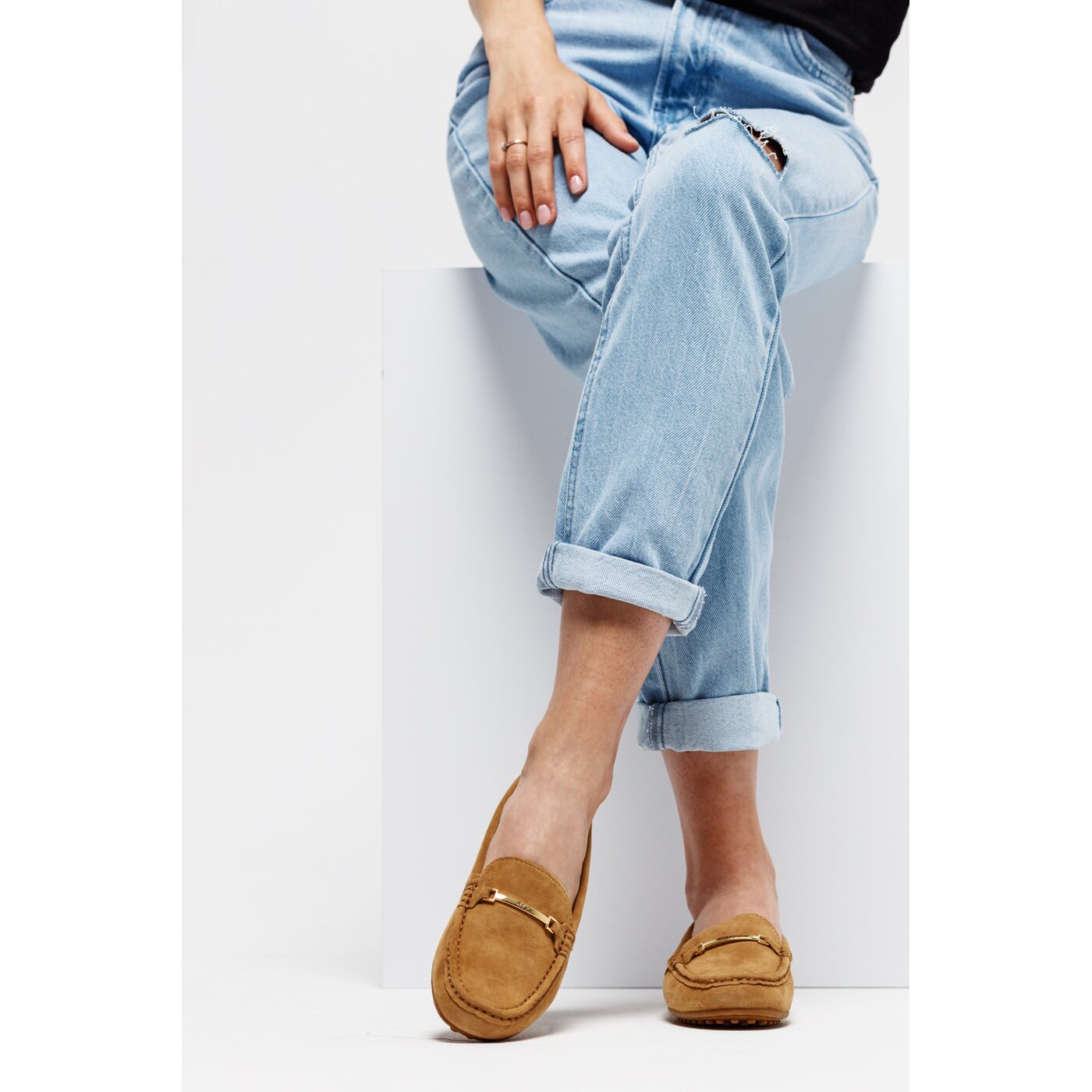 Damskie espadryle LAUREN RALPH LAUREN BRIONY FLATS CASUAL 802734706002 kolor brązowy