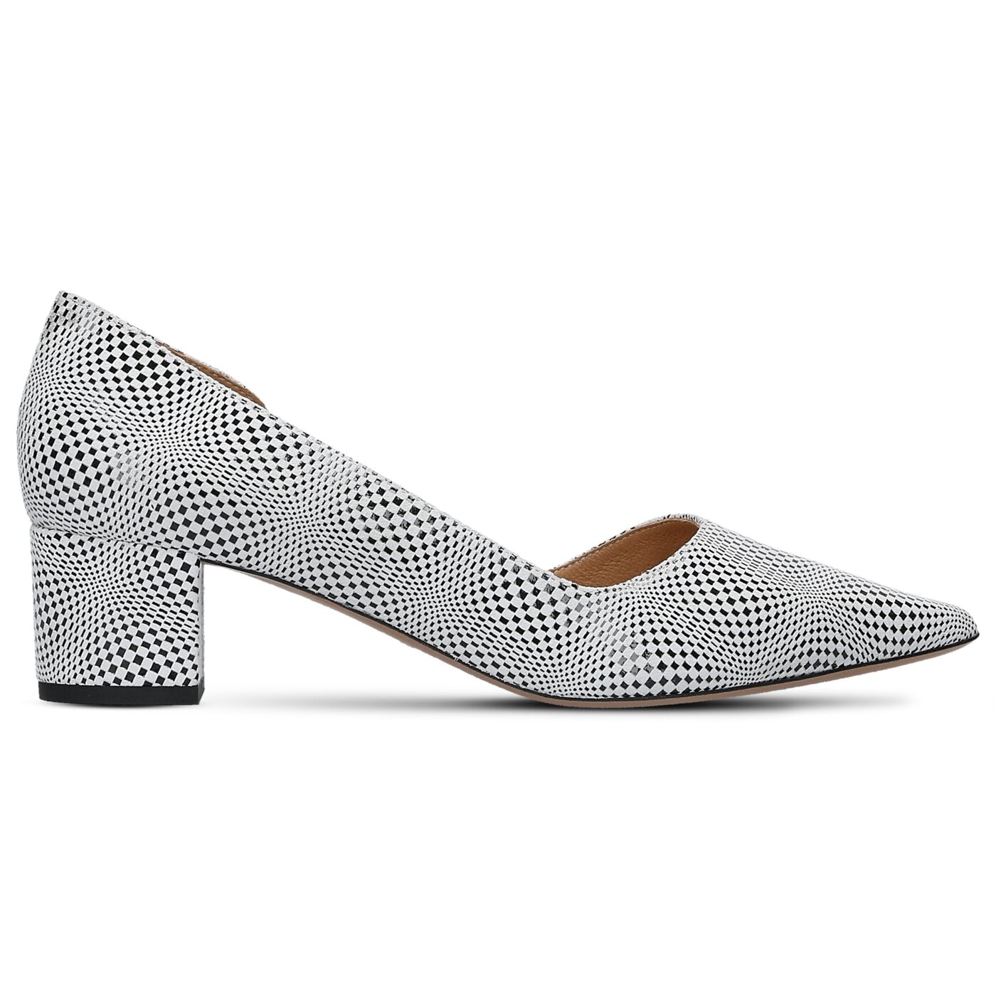 Damskie szpilki / czółenka BALDOWSKI CZÓŁENKO ALASKA SZACHOWNICA BIAŁA d010071299020 kolor czarny