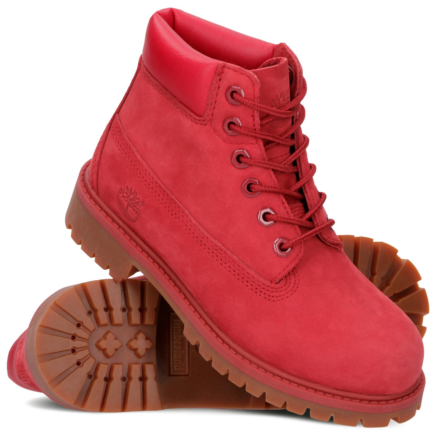 Dziecięce trapery TIMBERLAND PREMIUM 6 INCH WP BOOT  a14te kolor czerwony