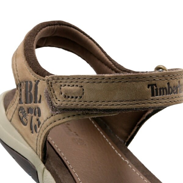 Dziecięce sandały / klapki TIMBERLAND EK OAK BLUFFS LEATHER 2 STRAP 2170a kolor brązowy
