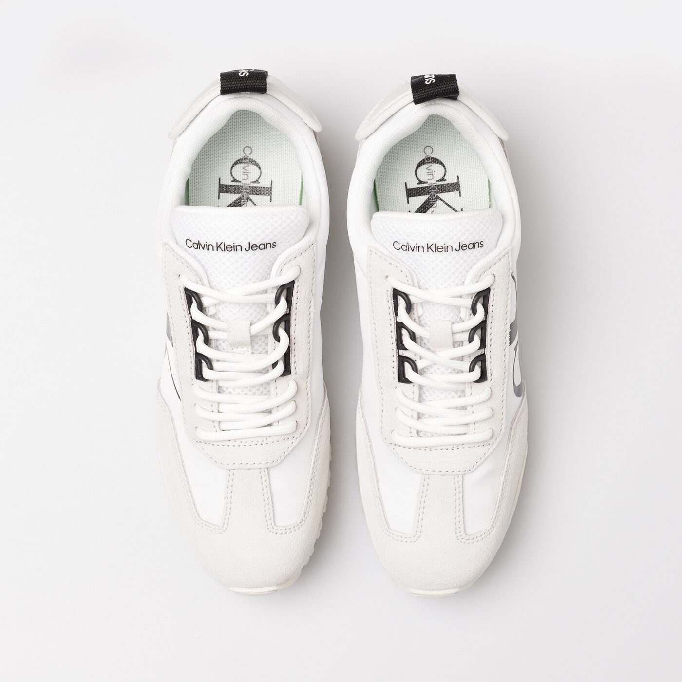 Damskie sneakersy (buty) CALVIN KLEIN NEW RETRO RUNNER LACEUP LOW yw0yw00683yaf kolor biały