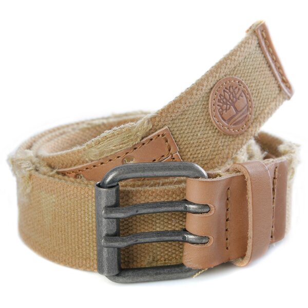 Męski pasek do spodni TIMBERLAND PASEK MAN CANVAS AND COW LEATHER BELT m2714918 kolor beżowy