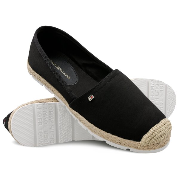 Damskie espadryle TOMMY HILFIGER INT LISAS 4D BASIC SPORTY FLAT ESPADRILLE fw0fw04041990 kolor czarny