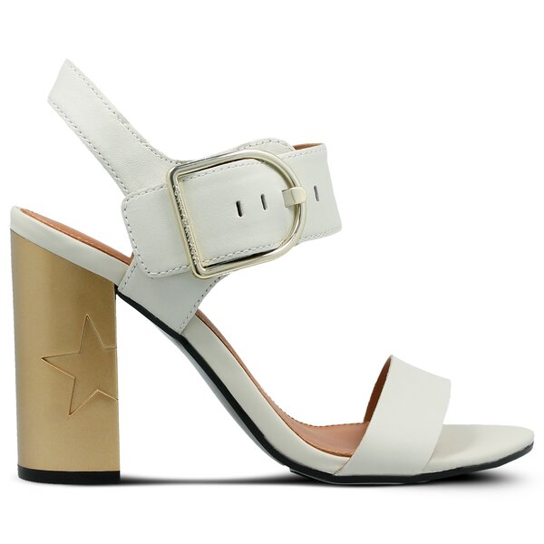 Damskie sandały TOMMY HILFIGER FEMININE HEEL OVERSIZED BUCKLE fw0fw02578121 kolor biały