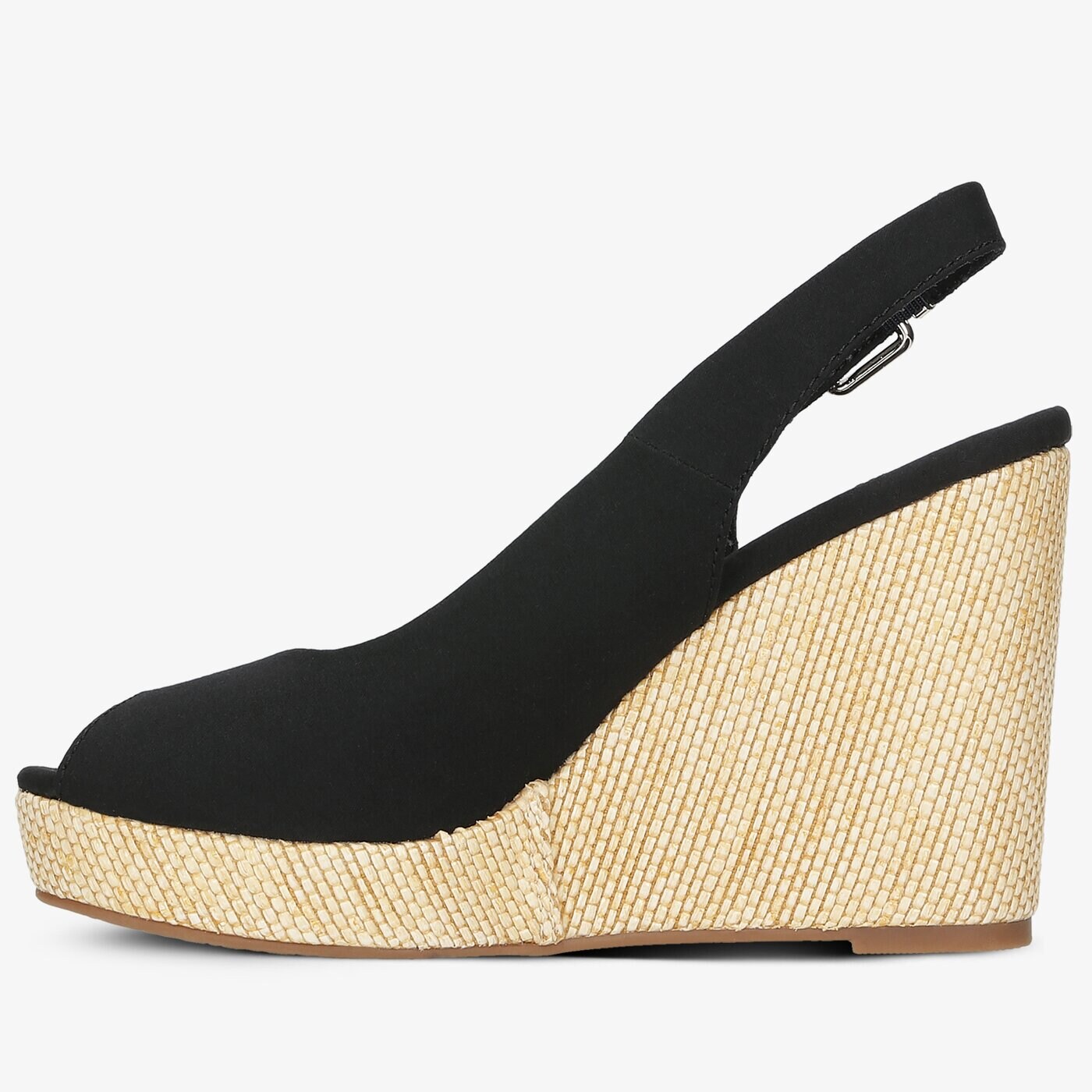 Damskie sandały TOMMY HILFIGER ICONIC ELENA SLING BACK WEDGE fw0fw04789bds kolor czarny