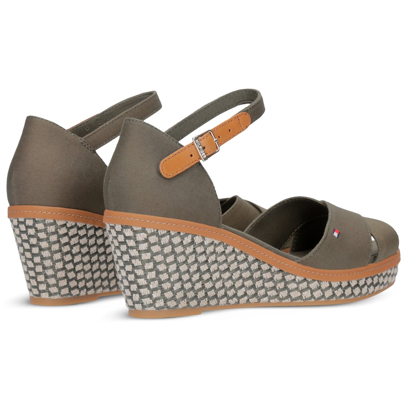 Damskie sandały TOMMY HILFIGER ICONIC ELBA SANDAL BASIC fw0fw02648010 kolor khaki