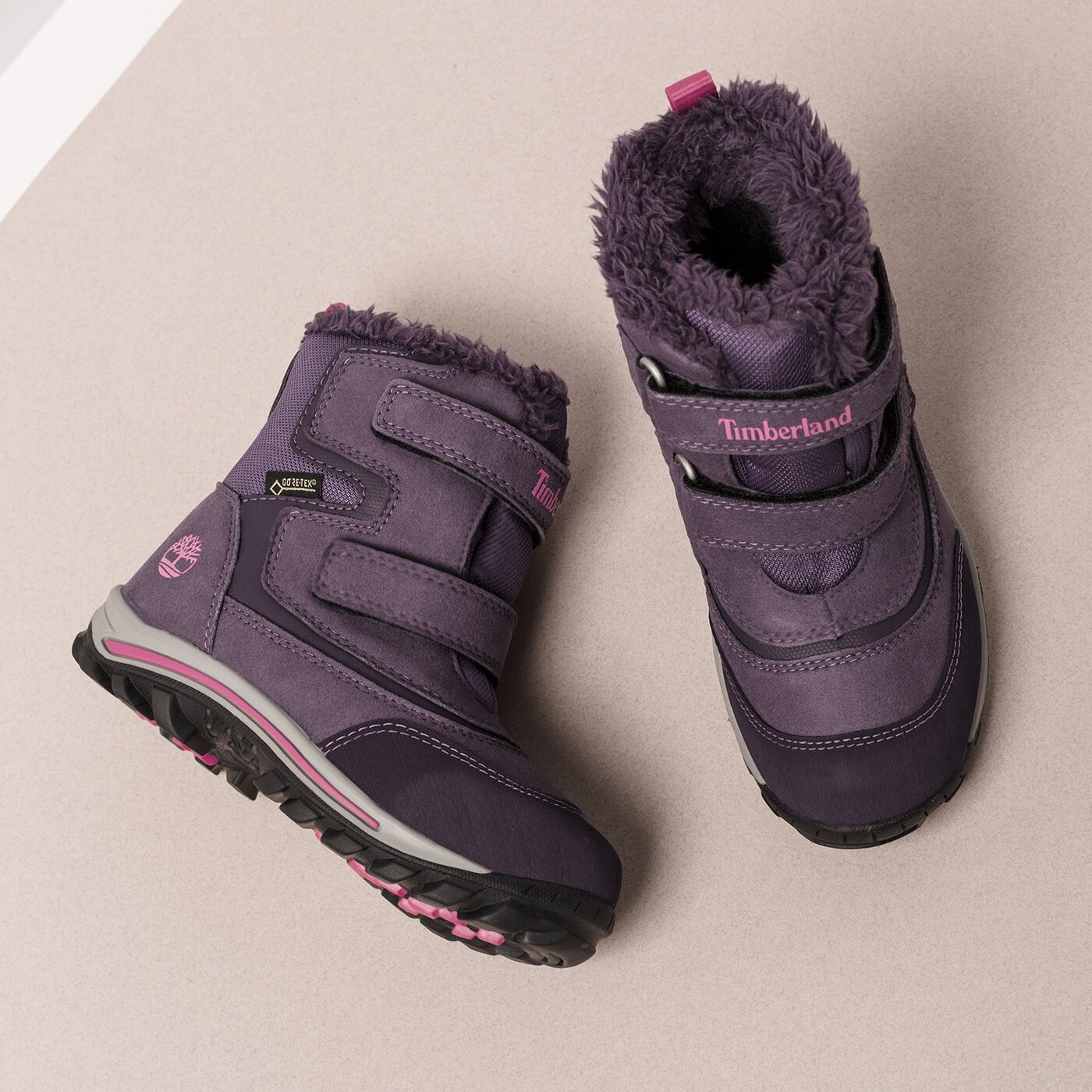 Dziecięce buty outdoor / trekkingowe TIMBERLAND CHILLBERG 2-STRAP GTX a1lf9 kolor fioletowy