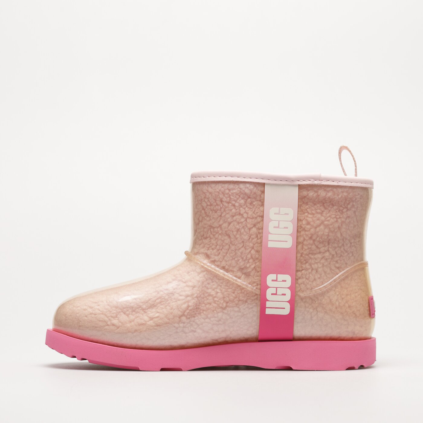 Dziecięce buty za kostkę UGG CLASSIC CLEAR MINI II 1121007k-pcmb kolor różowy