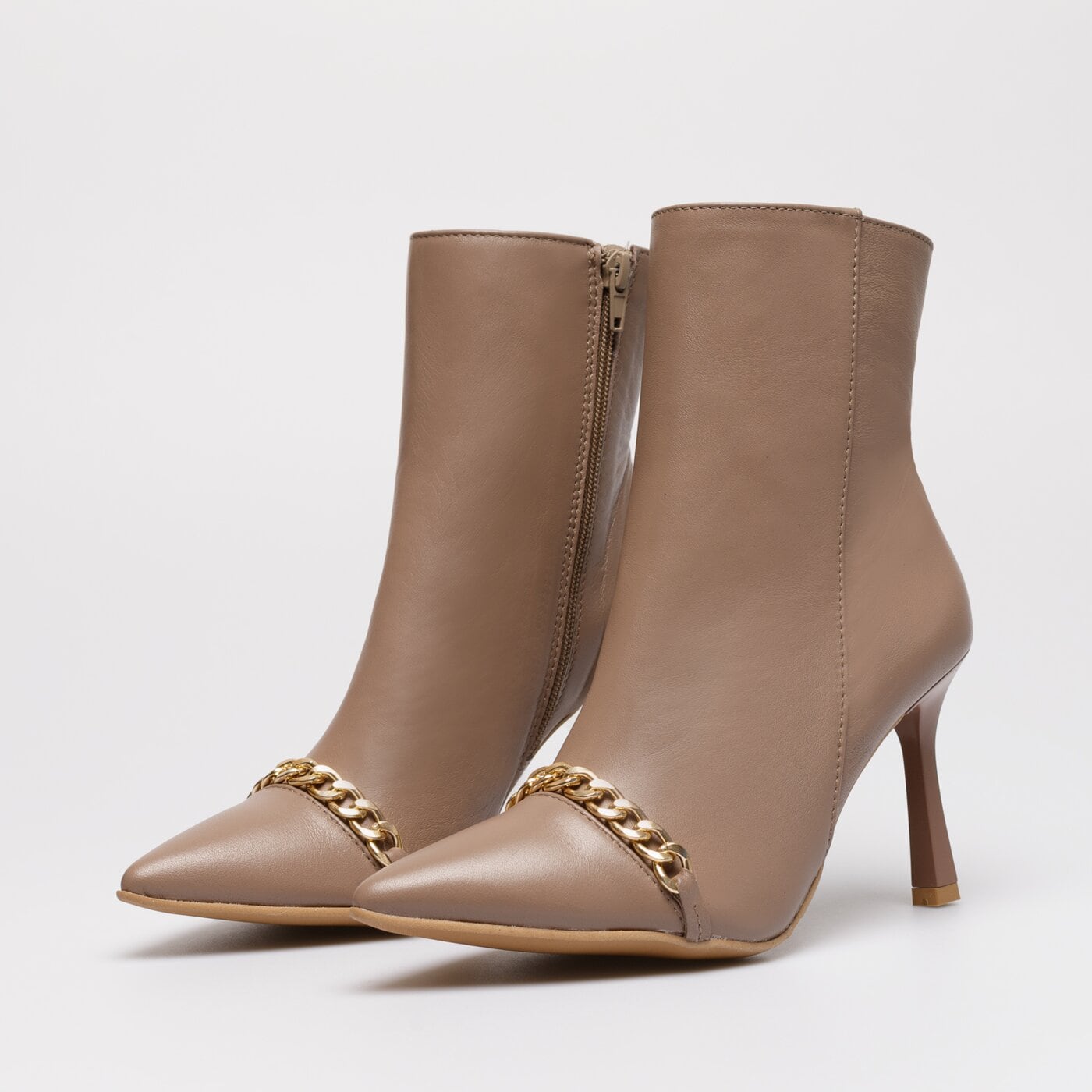 Damskie botki / sztyblety SYMBIOSIS ANDREA HIGH HEELS sywc222004 kolor beżowy