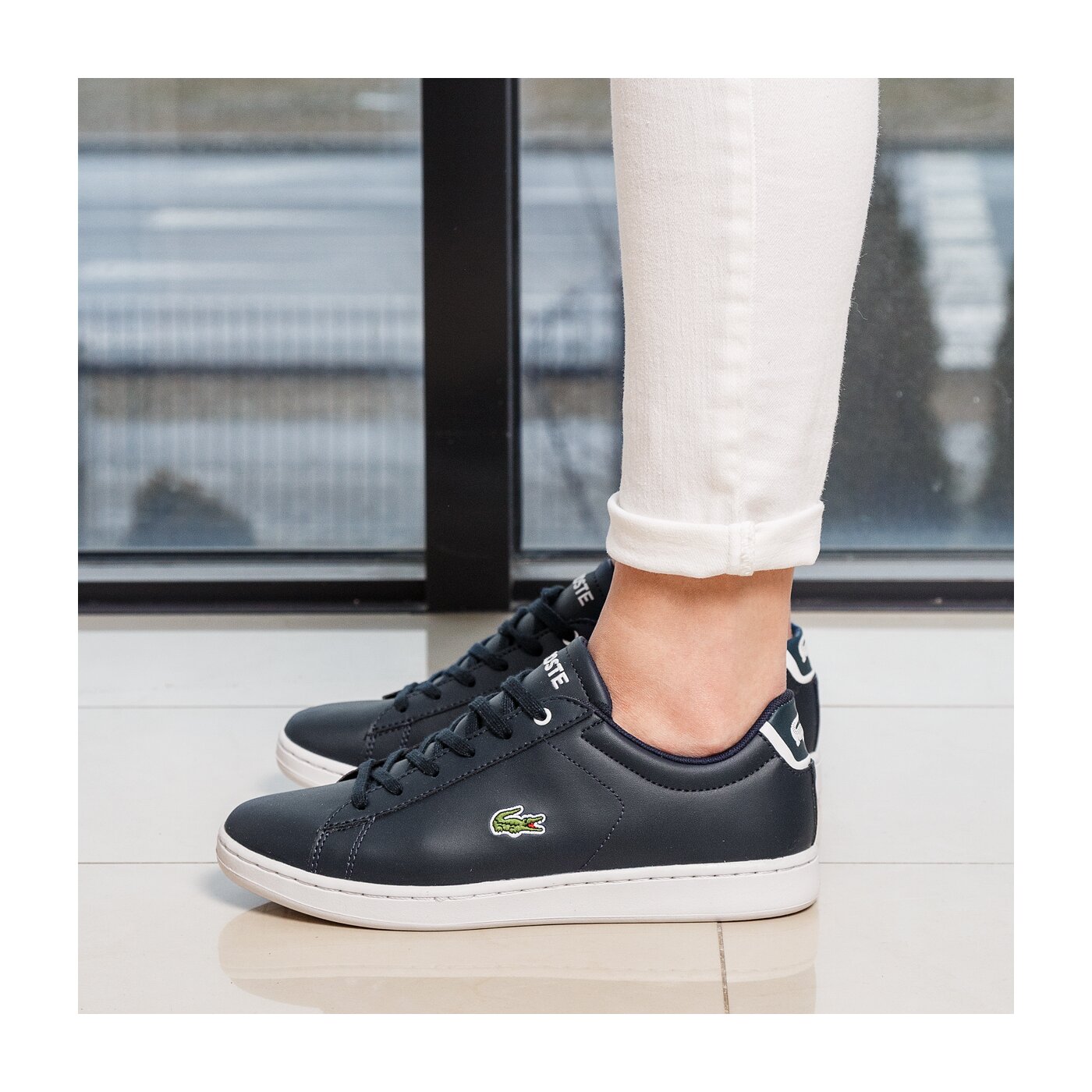 Dziecięce sneakersy (buty) LACOSTE CARNABY EVO BL 1 733spj100395k kolor granatowy