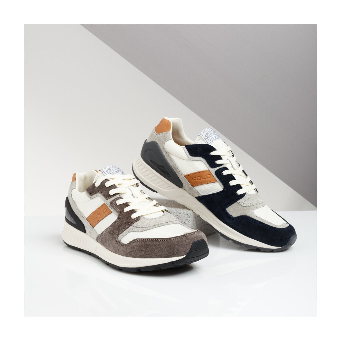Męskie trampki POLO RL TRAIN100 CLS SNEAKERS ATHLETIC SHOE NEWPORT NAVY NYL 809710298001 kolor biały