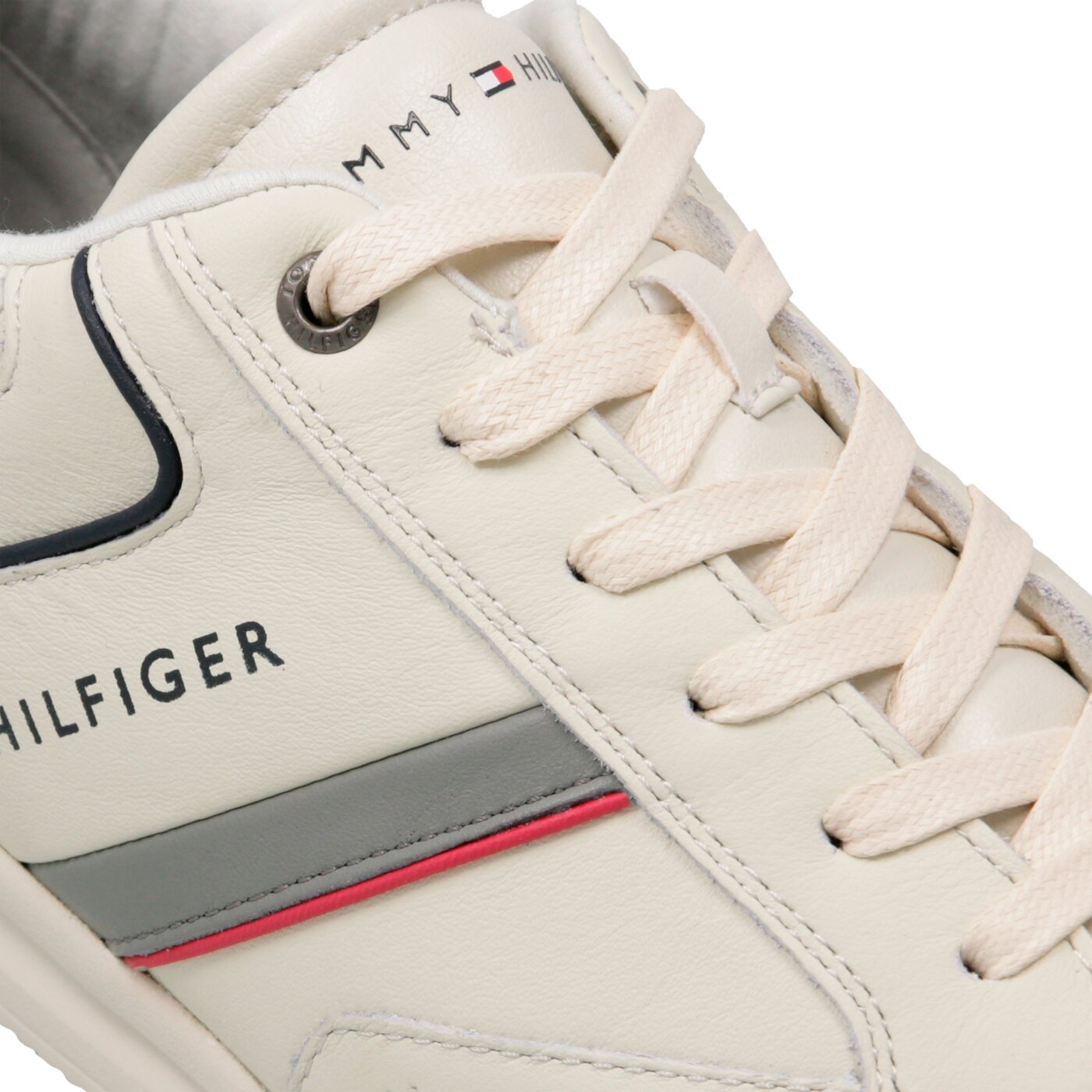Męskie sneakersy (buty) TOMMY HILFIGER CORPORATE DETAIL LEATHER SNEAKER fm0fm01620156 kolor biały