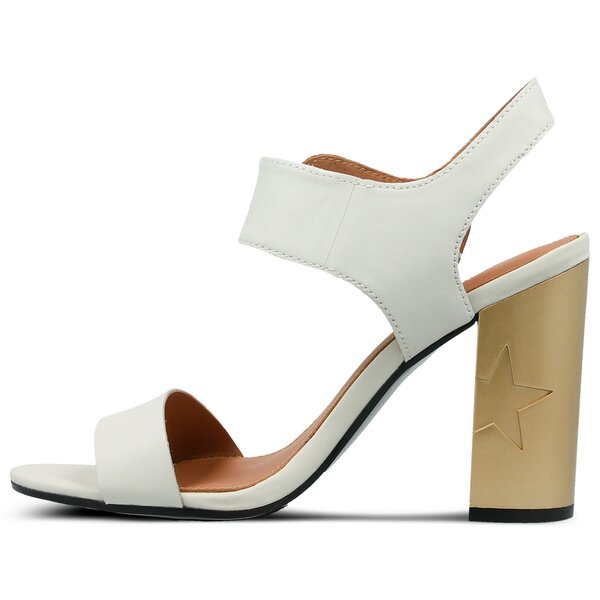Damskie sandały TOMMY HILFIGER FEMININE HEEL OVERSIZED BUCKLE fw0fw02578121 kolor biały