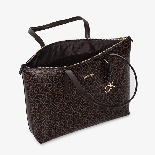 Damska torebka CALVIN KLEIN TOREBKA SHOPPER MD MONO k60k6098870hd kolor brązowy